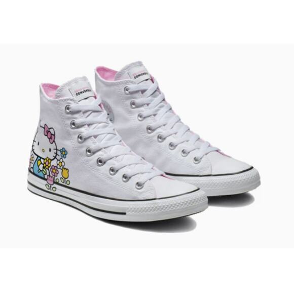 Converse Hello Kitty x Chuck Taylor All Star Hi 'Flowers' Women's SZ 6 Sanrio - Picture 1 of 16